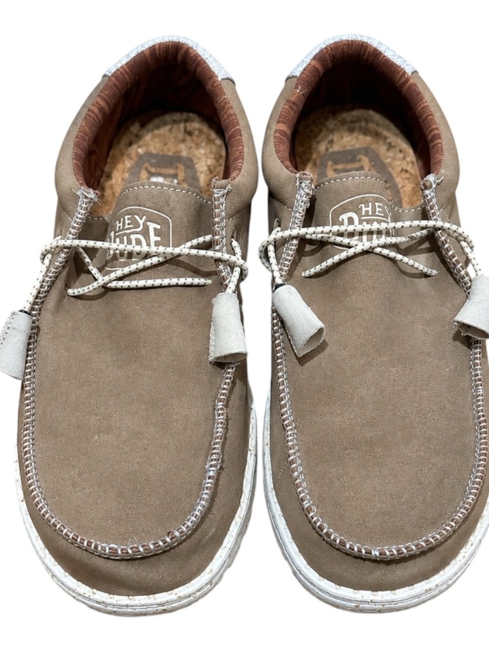 Hey Dude Wally Loafers Recycled Leather Travertine Moc Toe Casual Shoes Men’s 8
